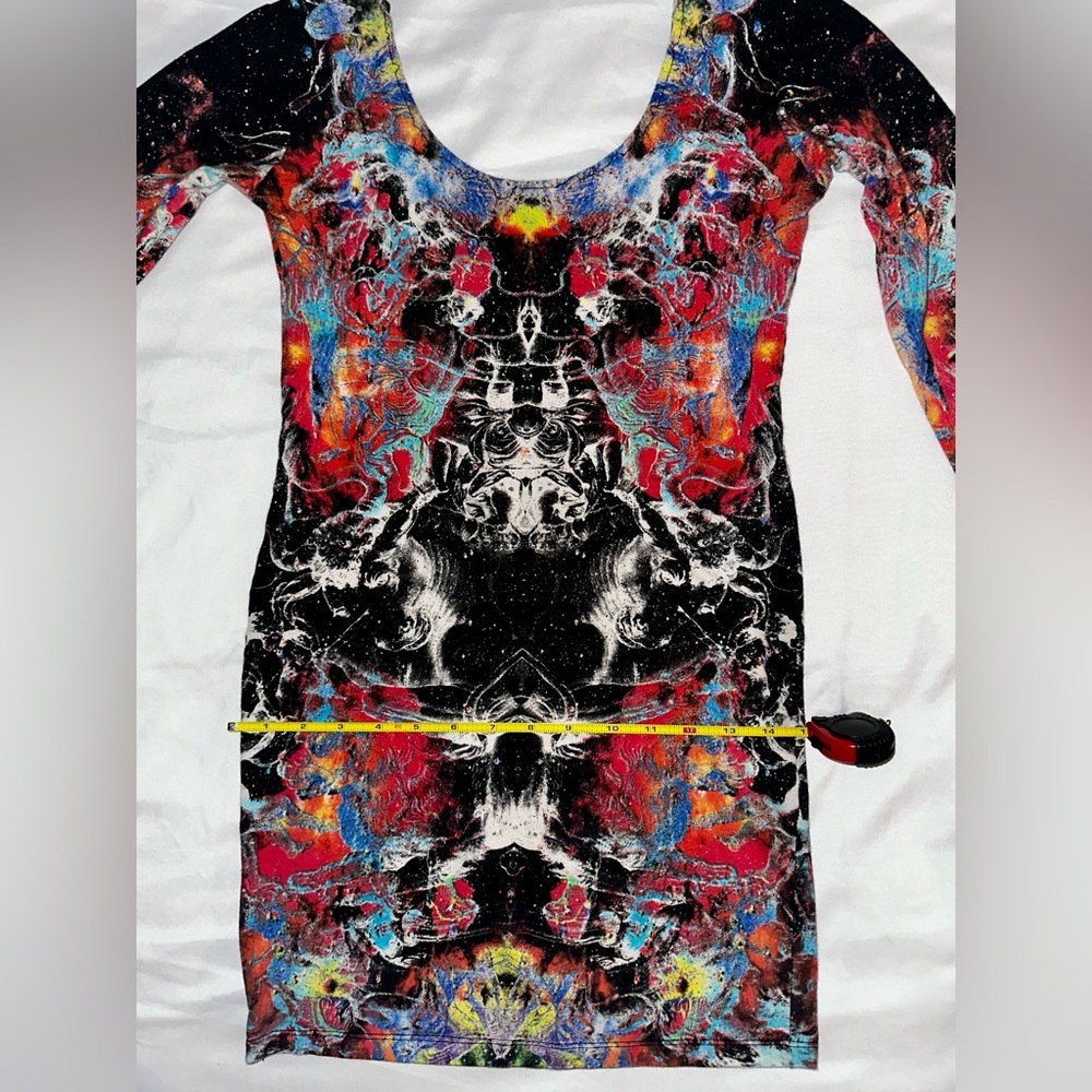 MOTEL ROCKS - TRIPPY PSYCHEDELIC BODYCON DRESS